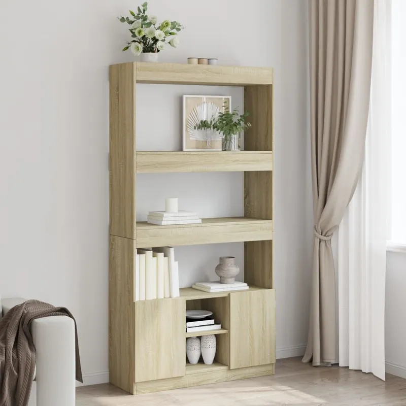 Highboard Sonoma-Eiche 92x33x180 cm derivato del legno