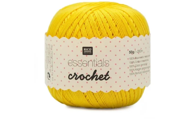 Rico Design Häkel- e Strickgarn Essentials Crochet 50 g, giallo
