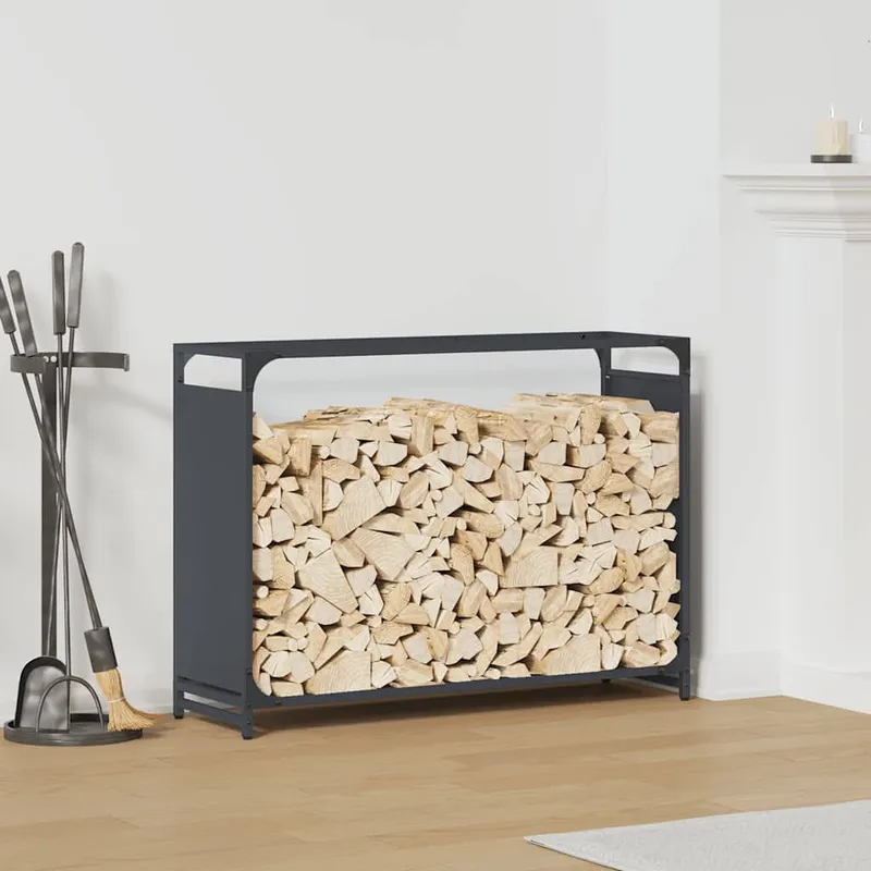 Brennholzregal anthracite 90x28x65 cm Kaltgewalzter Stahl