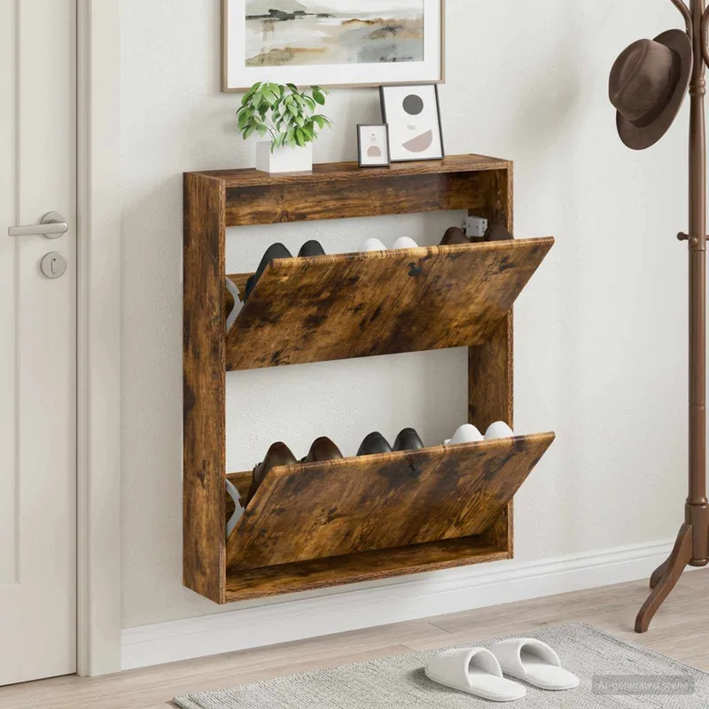 Wandmontierter Schuhschrank BREDA 71 x 17 x 86 cm engineered wood