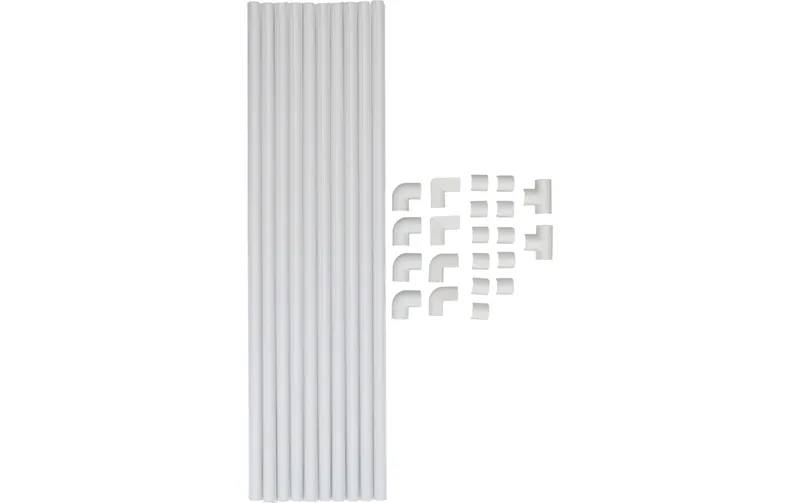 Max Hauri Kabelkanal 7 mm 10x 40 cm + 21 Zubehörteile – Weiss