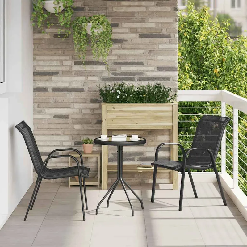 Stapelbare Gartenstühle 2 Stk. nero Textilene