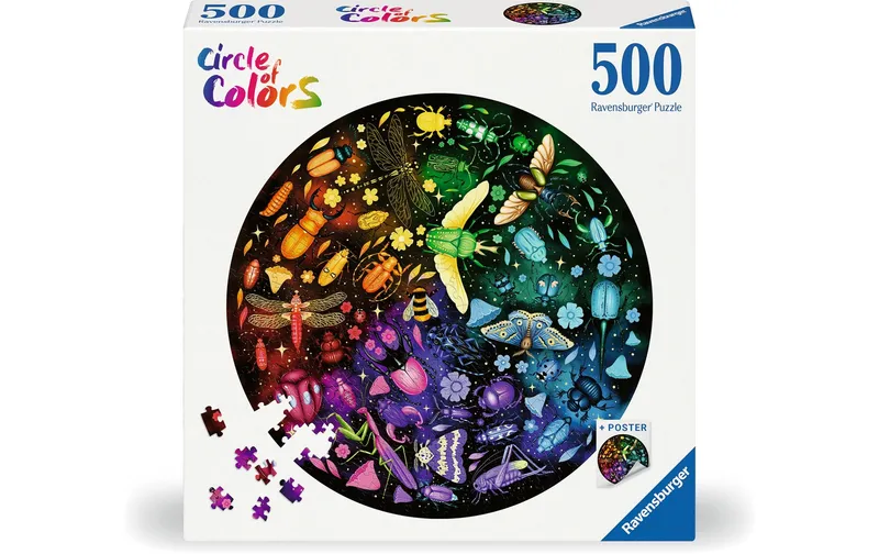 Ravensburger Puzzle Circle of colors – Insects 500 Teile, rund