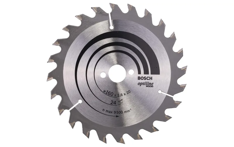 Bosch Professional Kreissägeblatt Optiline Wood, 160 x 20 x 2.6 mm, Z 24