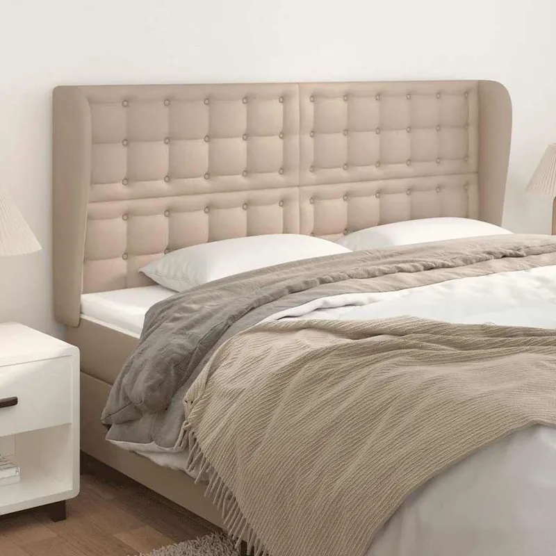 Kopfteil mit Ohren Cappuccino-marrone 163x23x118/128cm Kunstleder