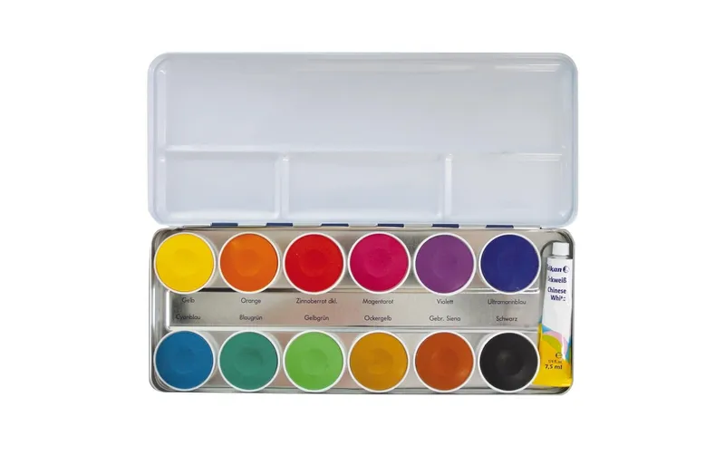 Pelikan Wasserfarbe Space+ 12 pièces, multicolore