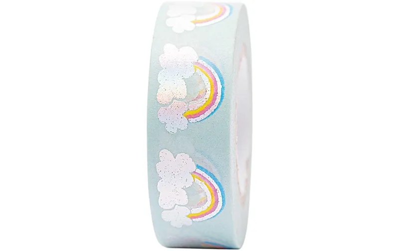 Rico Design Washi Tape Regenbogen 1.5 cm x 10 m, multicolour