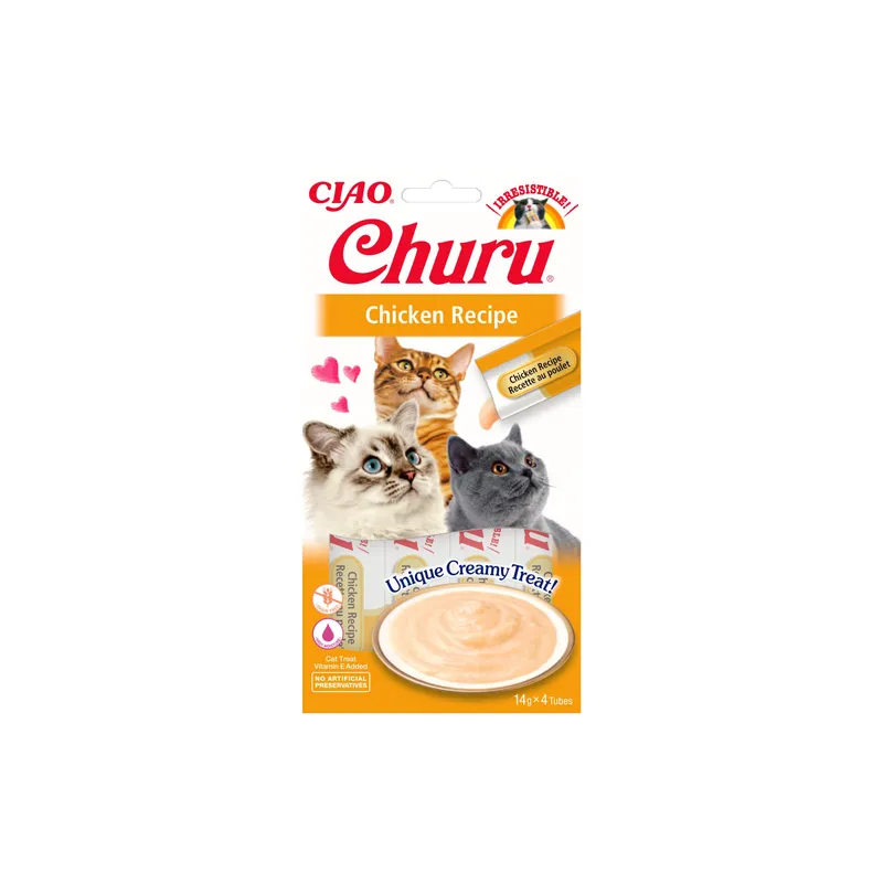 CIAO Churu Katzen-Snack Pürees Huhn, 4 x 14 g