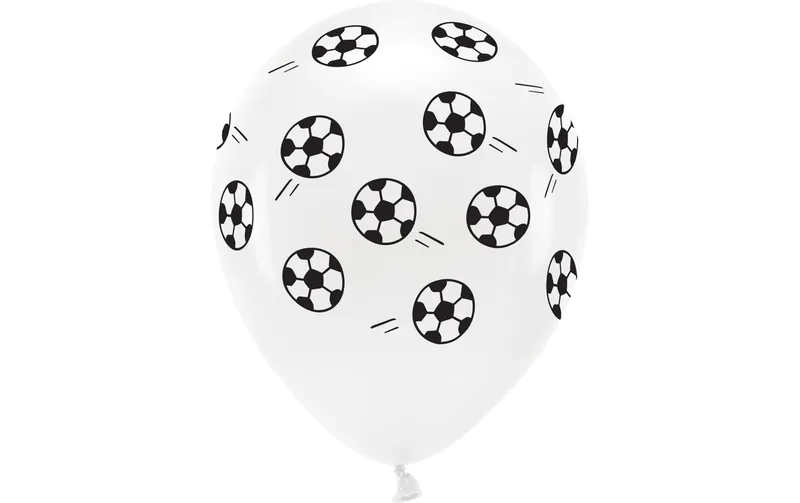 Partydeco Luftballon Eco Fussball 33 cm, 6 pièces, noir/blanc