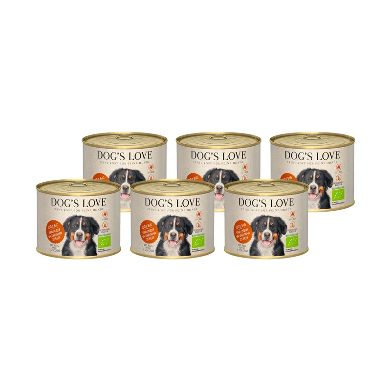 Dog's Love Nassfutter BIO Adult Rind, 6 x 200 g