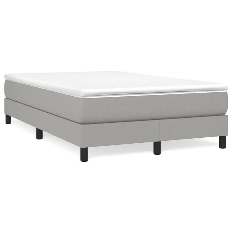 letto boxspring mit Matratze Hellgrau 120x190 cm tessuto