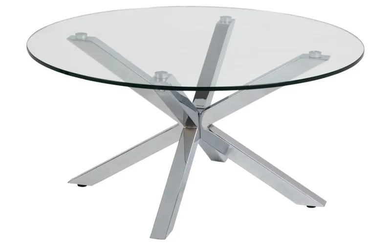 AC Design Couchtisch Heaven Ø 82 x 40 cm, Stahl/Glas