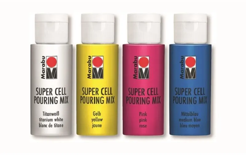 Marabu Acrylfarbe Super Cell Pouring Mix Galaxy 4 x 60 ml