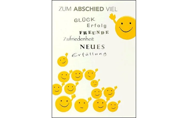 ABC Abschiedskarte Winkende Smileys B6