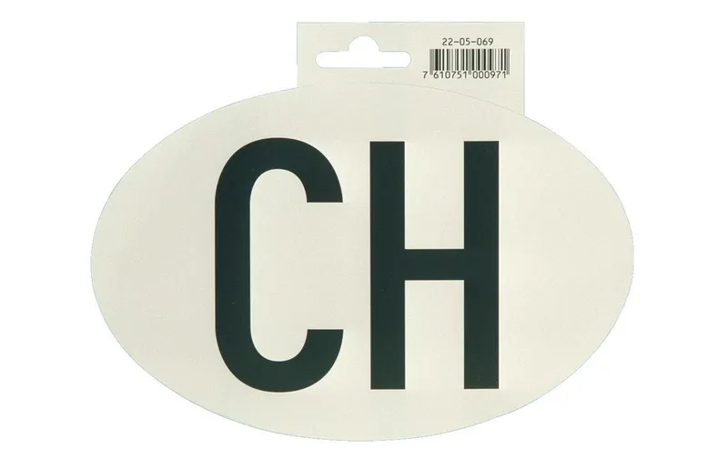 TopLine Hoheitszeichen «CH» für PKW 17.5 × 11.5 cm