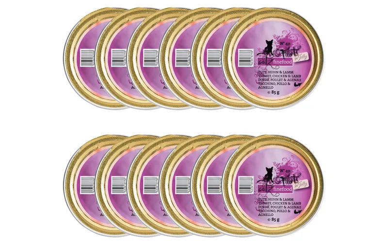 catz finefood Nassfutter Fillets No.411 Pute, Huhn & Lamm, 12 x 85 g
