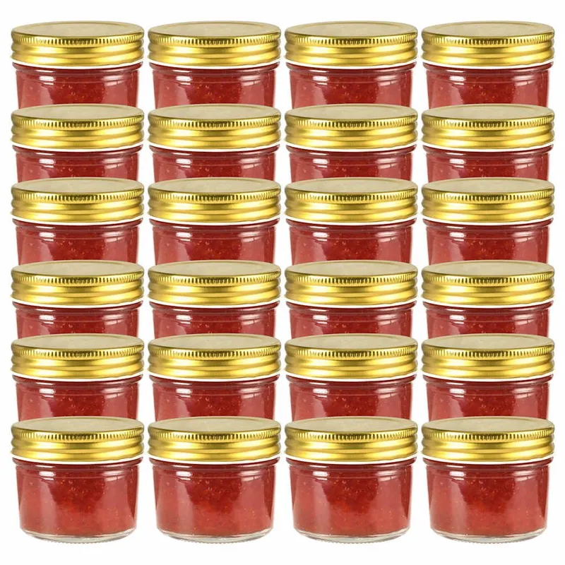 Marmeladengläser mit goldenen Deckeln 24 Stk. 110 ml