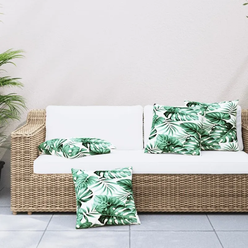 Sofakissen 4 Stk. Blattmuster 60x60 cm Stoff