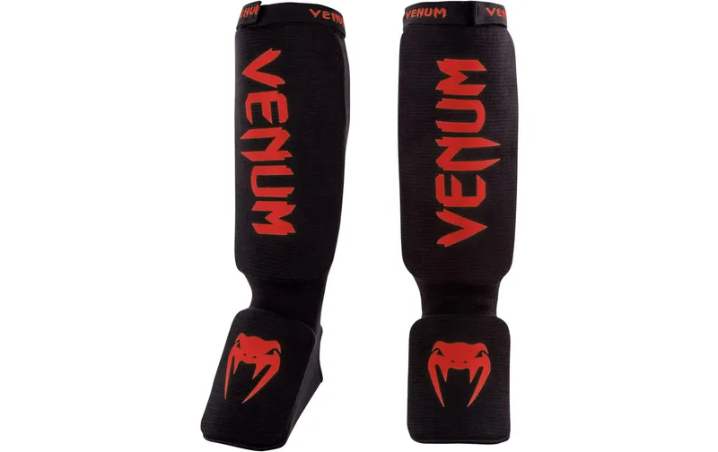 Venum Kontact Shin Guards Schwarz/Rot, L