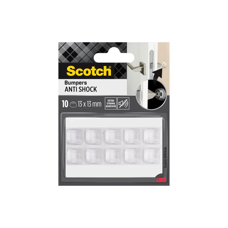 Scotch Schutzpuffer Anti Shock, 13 x 13 mm, transparent, 10er Pack