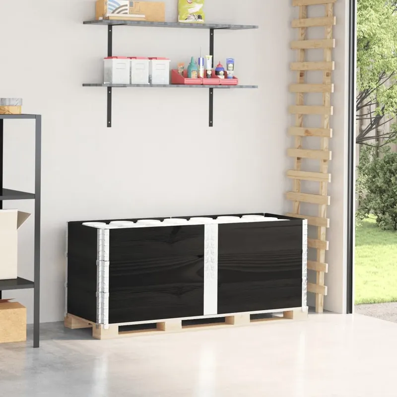 Paletten-Aufsatzrahmen 3 Stk. nero 150x50 legno massiccio pino
