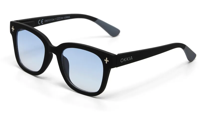 OKKIA Sonnenbrille Giovanni Black, Blue Lens