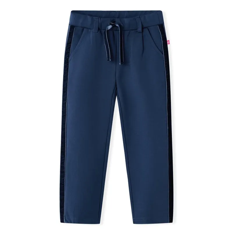 Pantalons pour enfants avec bordures noires bleu marine 140