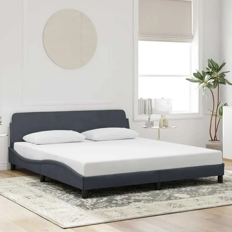 Bettgestell Dover Dunkelgrau 180x200 cm Samt
