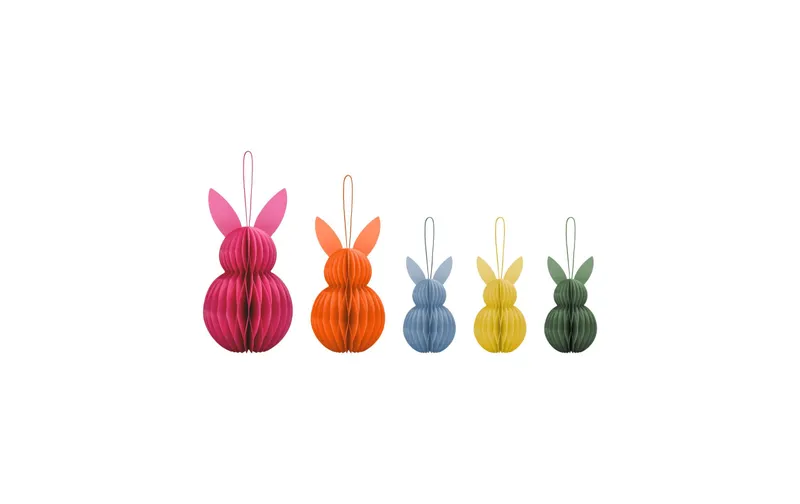 Remember Aufhänger Osterhase 5 Stück, Mehrfarbig