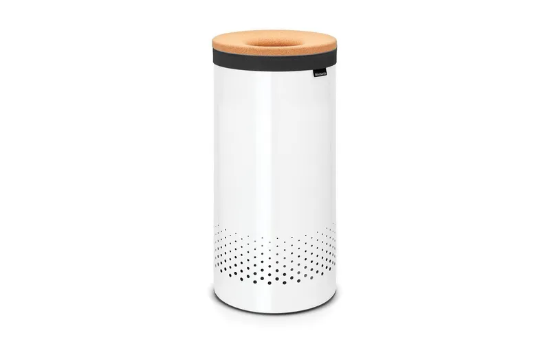 Brabantia Wäschesammler mit Korkdeckel , 35 Liter, bianco