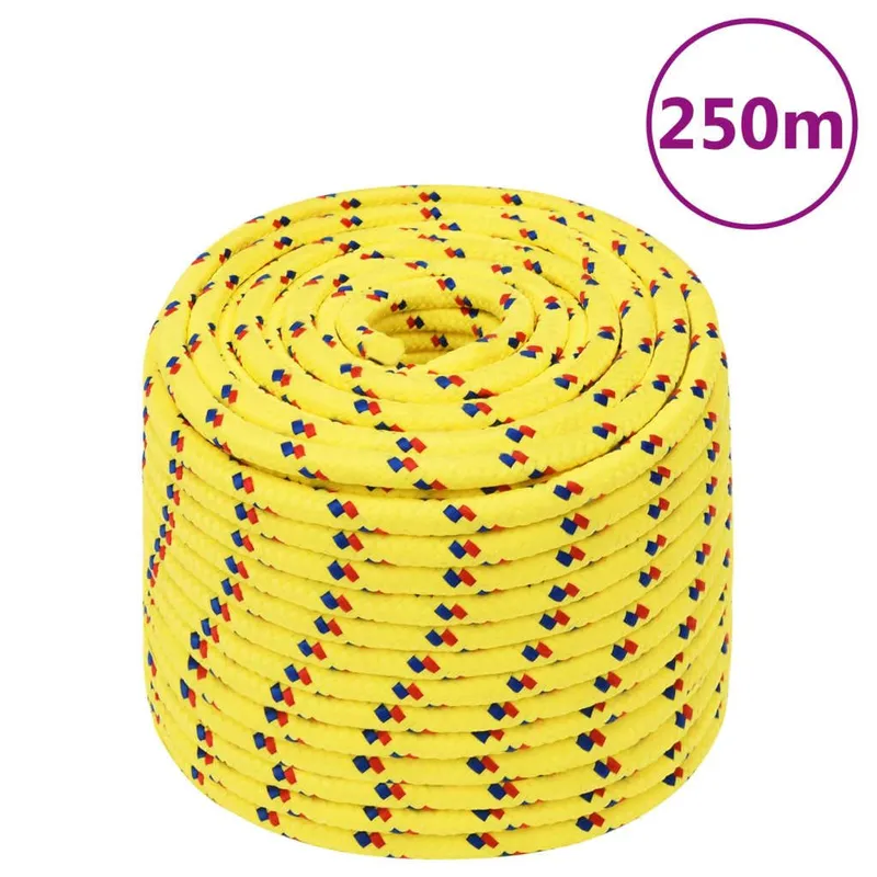 Corde de bateau Jaune 12 mm 250 m Polypropylène
