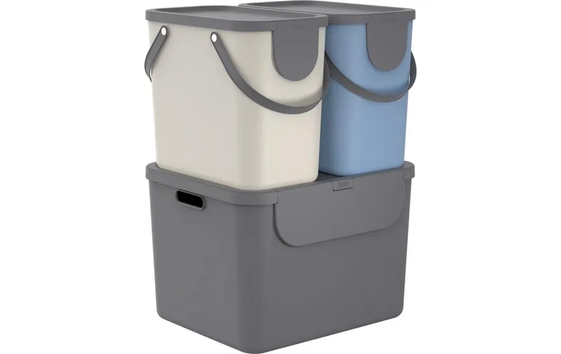 rossoho Recyclingbehälter ALBULA 3 tlg. 105 l, blu/antracite