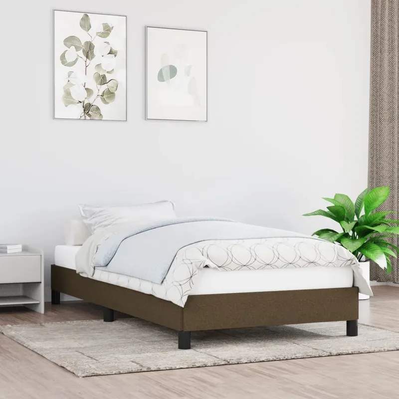 struttura letto senza materasso Dunkelbraun 90x200 cm tessuto