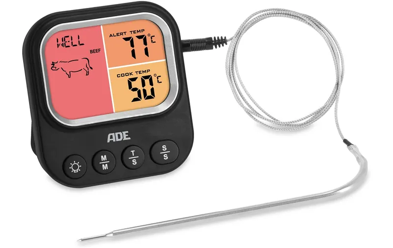 ADE Digitales BBQ-Thermometer schwarz