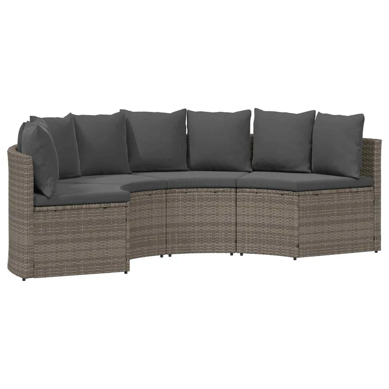 Sofa Set 2 stk. Grau Massives Akazienholz und Poly Rattan