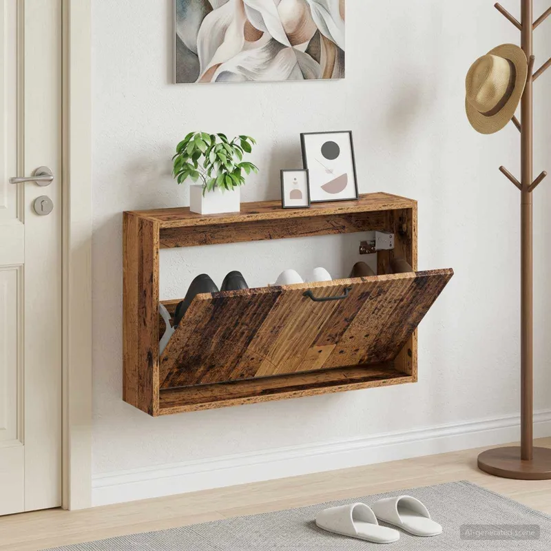 Wandmontierter Schuhschrank HOORN 71 x 17 x 43 cm Holzwerkstoff