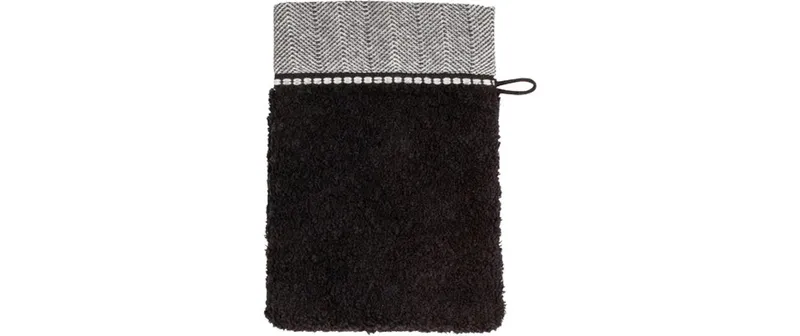 Möve Waschhandschuh Brooklyn 15 x 20 cm, black