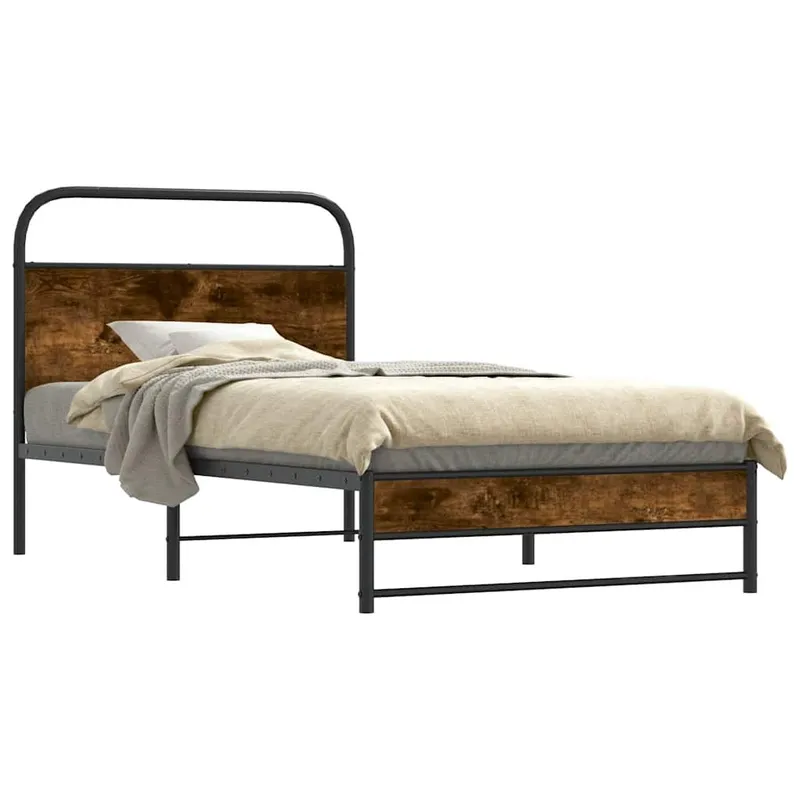 Bettgestell ohne Matratze 107x203 cm Räuchereiche derivato del legno