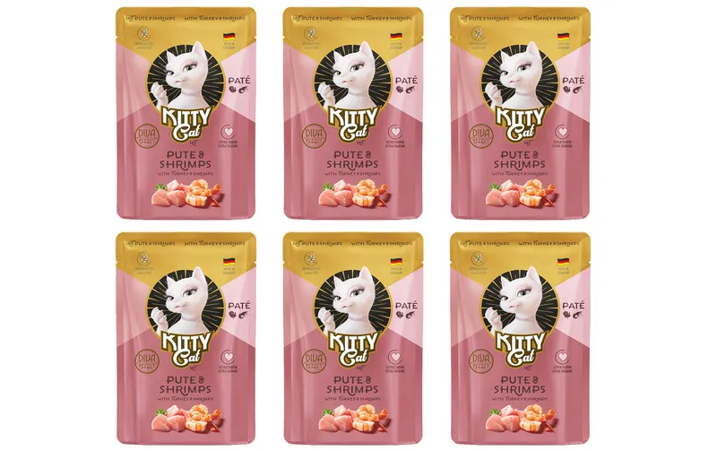 KITTY Cat Nassfutter KittyCat Paté Pouch Pute, Shrimps 6 x 85 g