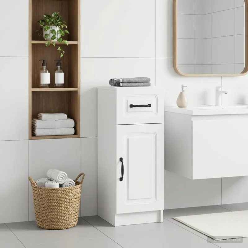 Meuble de Rangement de Salle de Bain UTRECHT Blanc