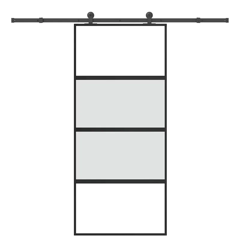 porta scorrevole con Beschlag 90x205 cm Hartvetro & alluminio