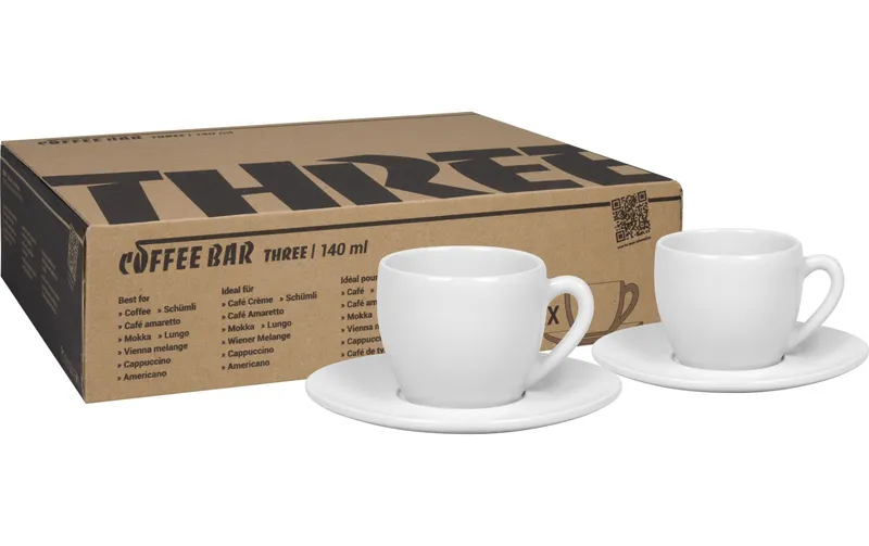 Könitz Cappuccinotasse Three 140 ml, 2 pezzi, bianco