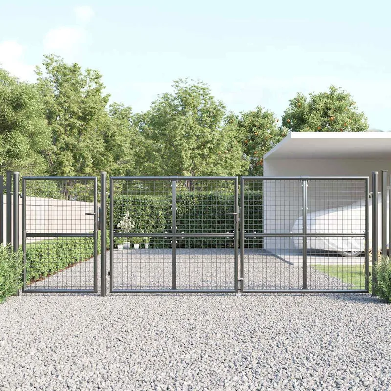 Maschen-Gartentor Anthrazit 400x125 cm Verzinkter Stahl