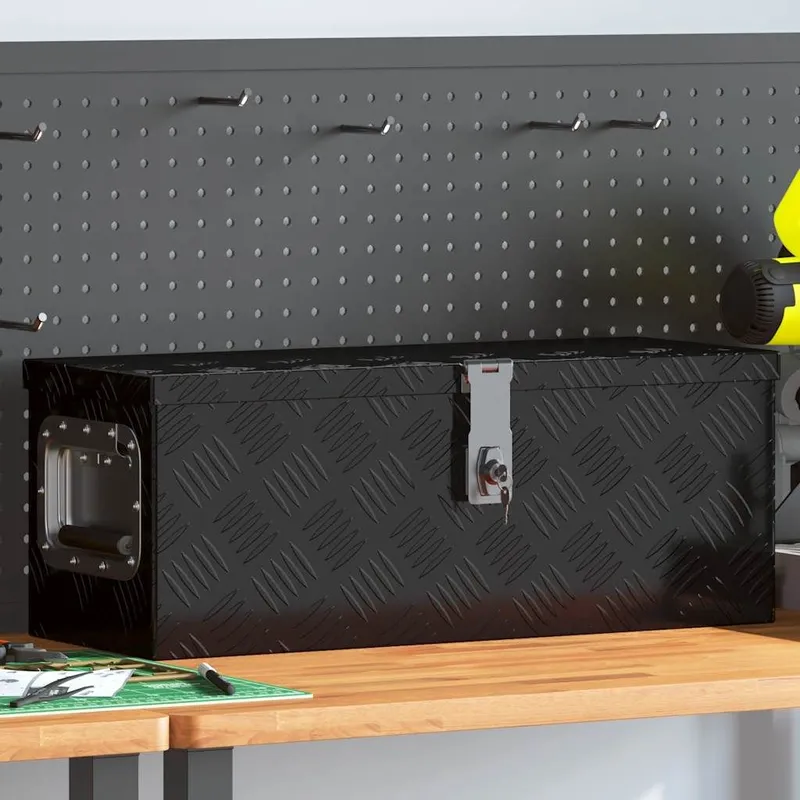 Aufbewahrungsbox nero 60x23,5x23 cm Aluminium