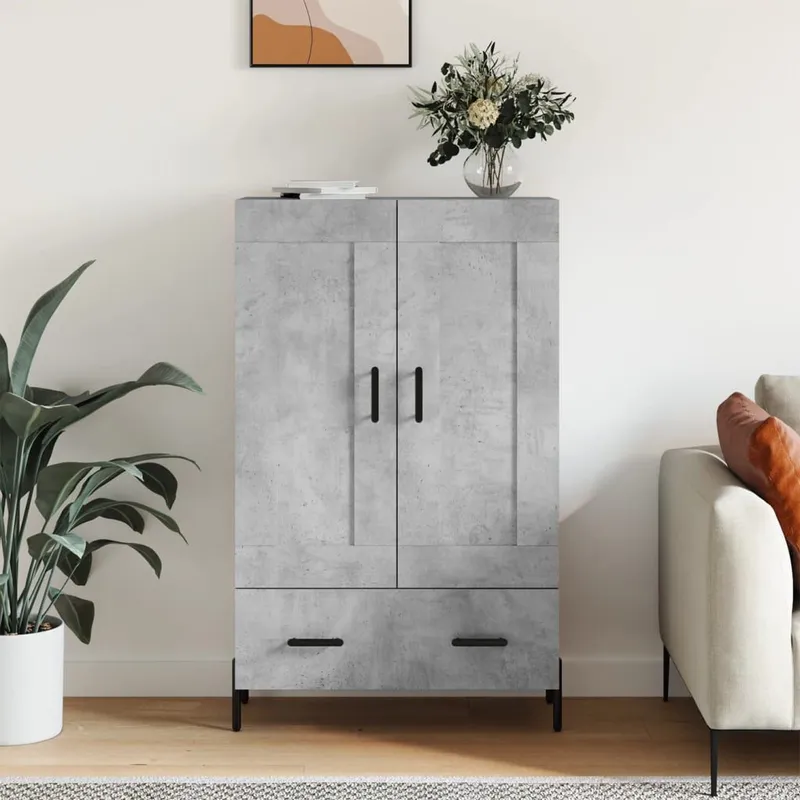Highboard Betongrau 69,5x31x115 cm derivato del legno