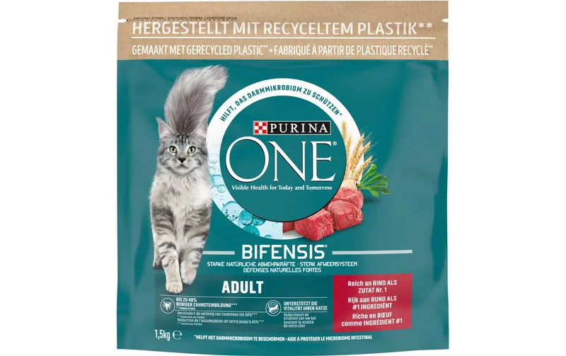 Purina ONE Trockenfutter Adult Rind & Vollkorn, 1.5 kg