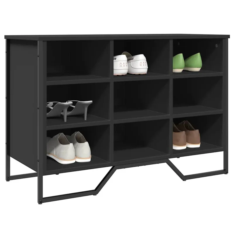 Schuhregal nero 90x38x61,5 cm derivato del legno
