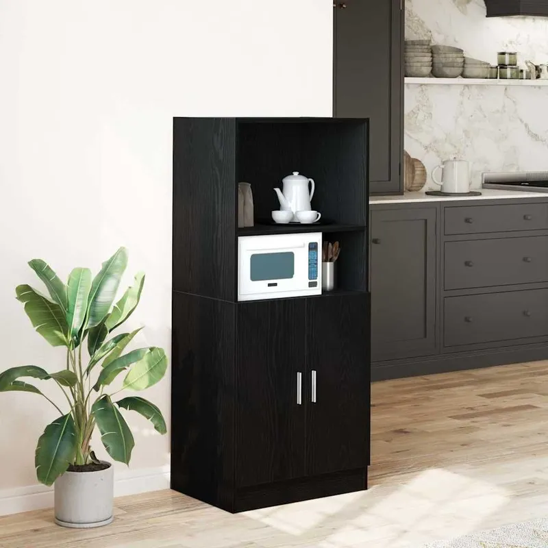 Küchenschrank black 57x41,5x131,5 cm engineered wood