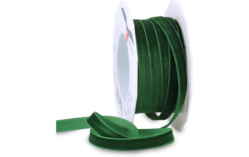 Pattberg Geschenkband Samt 10 mm x 15 m, Dunkelgrün
