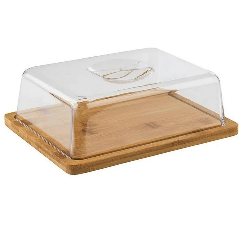 APS Servierplatte Tablett con Haube 2-teilig, 24 x 18.5 x 8 cm